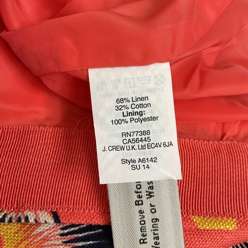 J. Crew Floral Linen Mini Skirt Postage Stamp Colorful Cute Size 0 - Picture 4 of 6