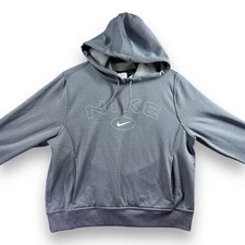 Nike Therma-Fit Hoodie Gray Women's Large L Long Sleeve Spell Out Logo