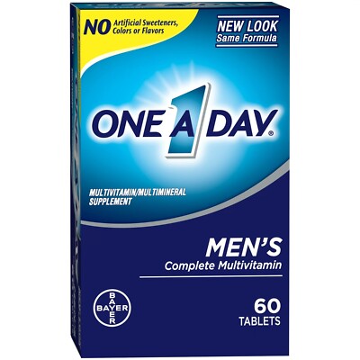 One A Day MEN'S COMPLETE MULTIVITAMIN 60-Tablets MULTIMINERAL SUPPLEMENT health