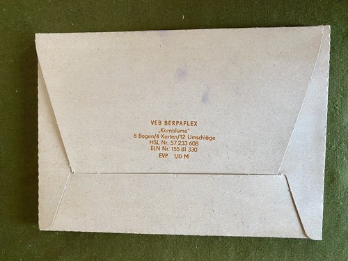 Briefpapier DDR Kornblume 4 Karten, 8 Bogen, 12 Umschläge, VEB BERPAFLEX - Bild 3 von 3