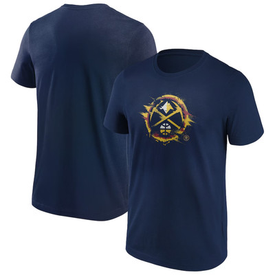 Denver Nuggets Herren T-Shirt NBA Splatter Graphic Navy Oberteil - Neu