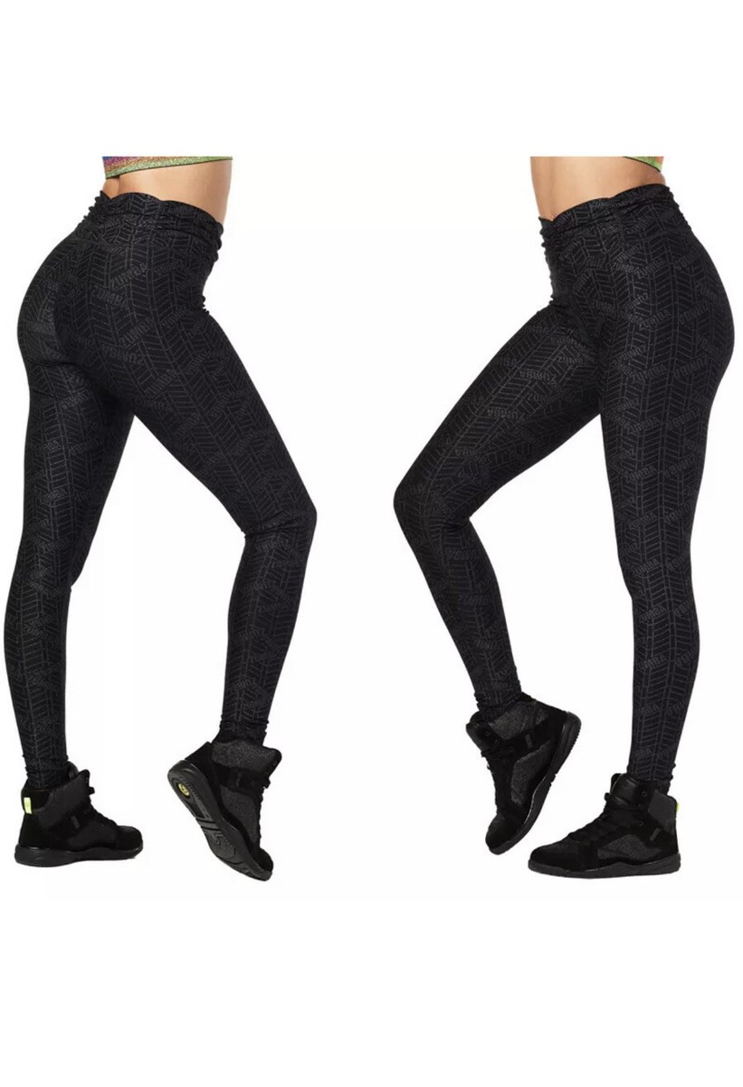 【XS】All That Glitters Is Zumba High Waisted Crop Leggings Zumba All That Glitters Is Zumba High Waisted Ankle Leggings