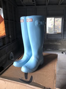 hunter light blue rain boots