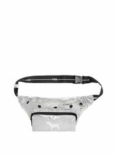 Victoria's Secret Pink Oversized Snap Belt Bag Fanny Pack Silver NWT