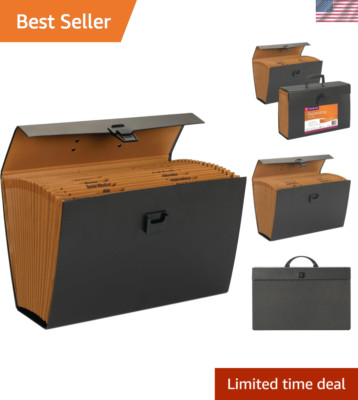 Durable Legal Size Expanding File with Handle   19 Pocket Organization System
