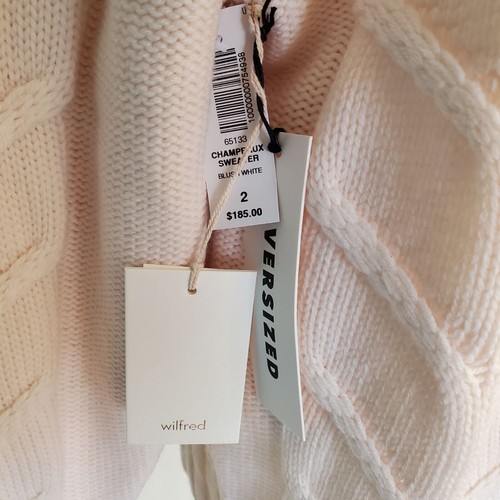 Wilfred Aritzia Merino Wool Oversized Cable Knit Turtleneck Sweater Women Large - Picture 7 of 12