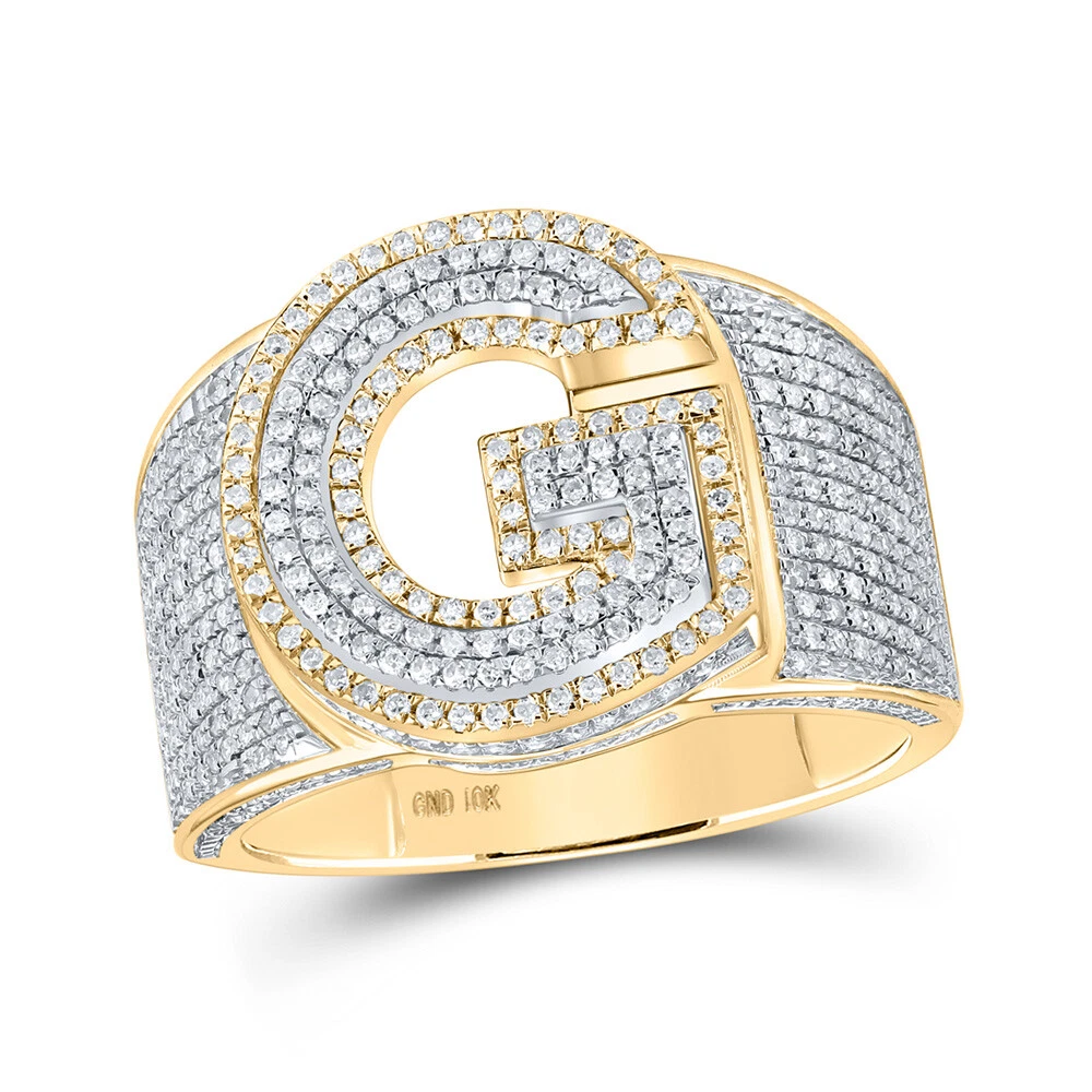 Amazon.com: Solid 14k Yellow Gold Simulated CZ Initial G Ring Size 4  GLD-AZ-RM4320G-001-YA : Ropa, Zapatos y Joyería