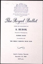 1960 The Royal Ballet Lowe's Capitol Theater Sleeping Beauty Souvenir Program