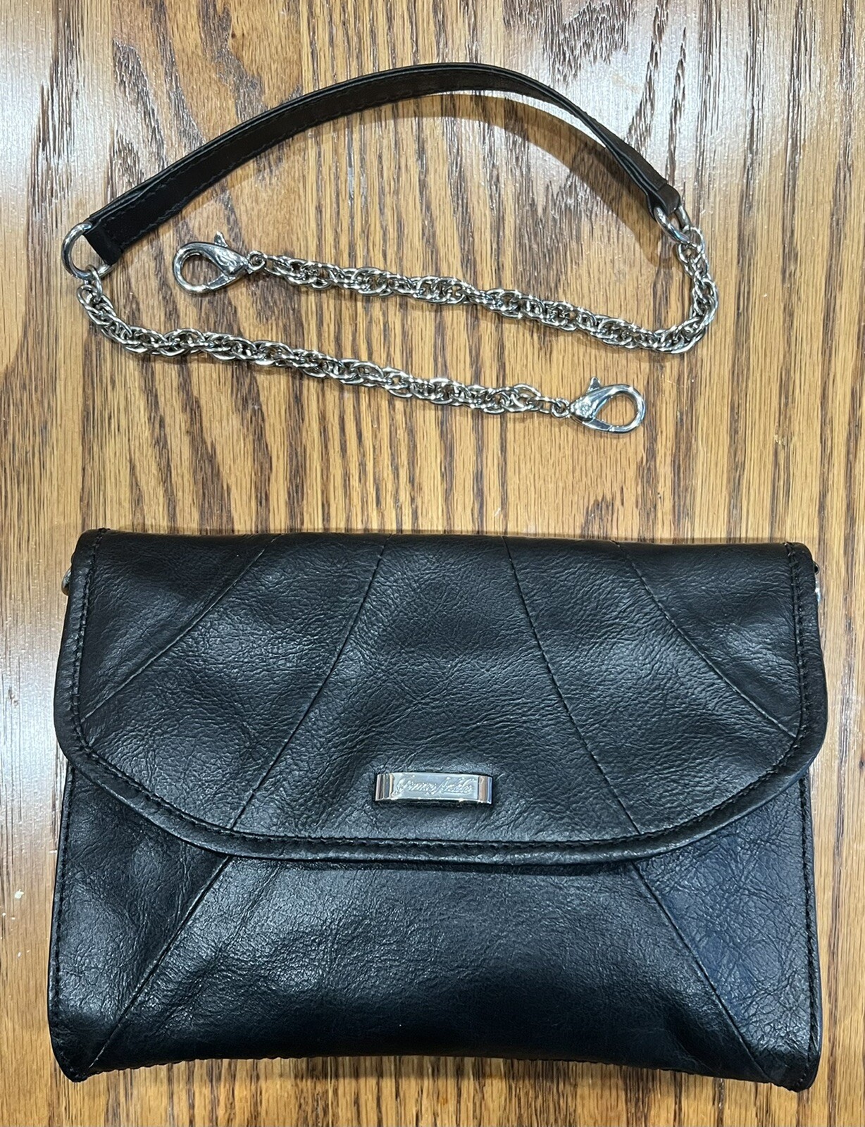 Grace Adele Black Leather Convertible Clutch Shou… - image 7