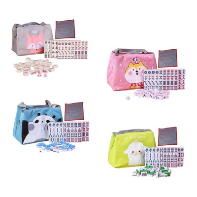 Mini Travel Mahjong Set 144 Blätter mit Aufbewahrungsbox für Jungen und