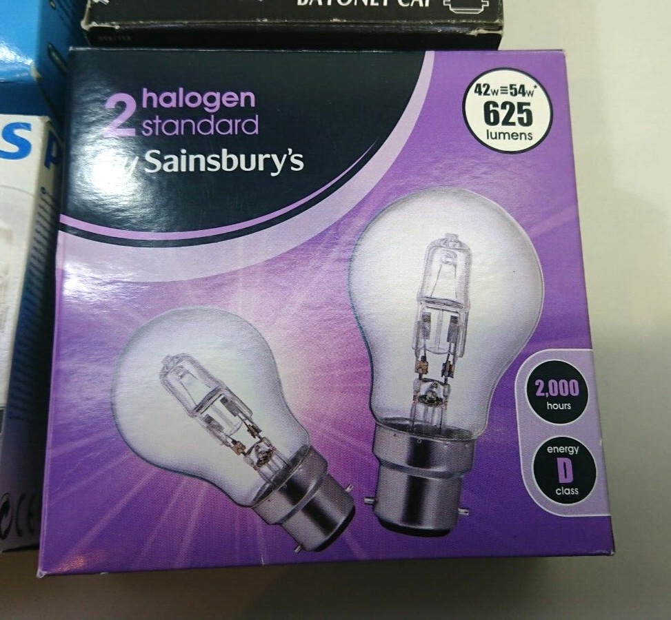 7 Philips / Sainsburys 60w / 54w Clear Light Bulb BC B22