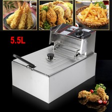 5.5L Elektrische Edelstahl Friteuse Fritöse Fryer Gas Deep Fryer Fritteuse 2500W