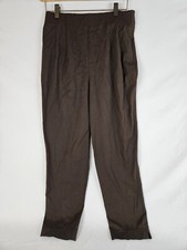 Vtg Briggs New York Womens Dress Pants Size 10 Petite Brown Straight Leg Pleats