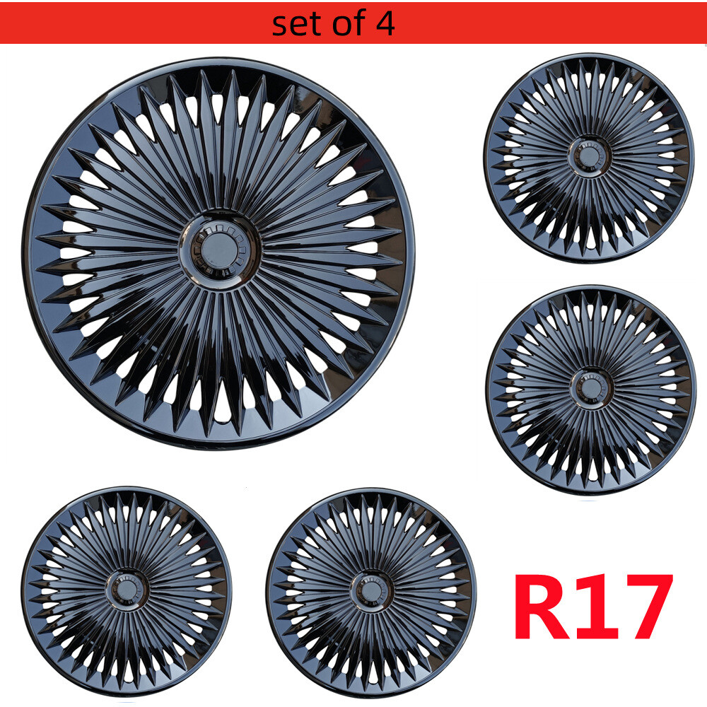 4-Piece Universal 17-Inch Snap-Fit ABS Hubcaps for Cars SUVs Trucks