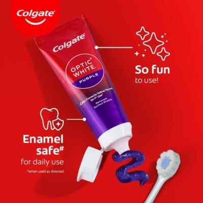 Colgate Optic White Purple Toothpaste 100g [Bundle of 2]]