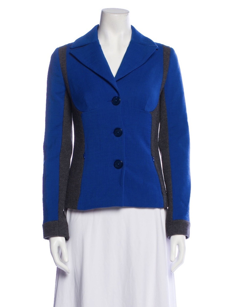 【送料&関税込】Pucci Virgin Wool Jacket Emilio Pucci Vintage Blue Color Block Virgin Wool Blazer