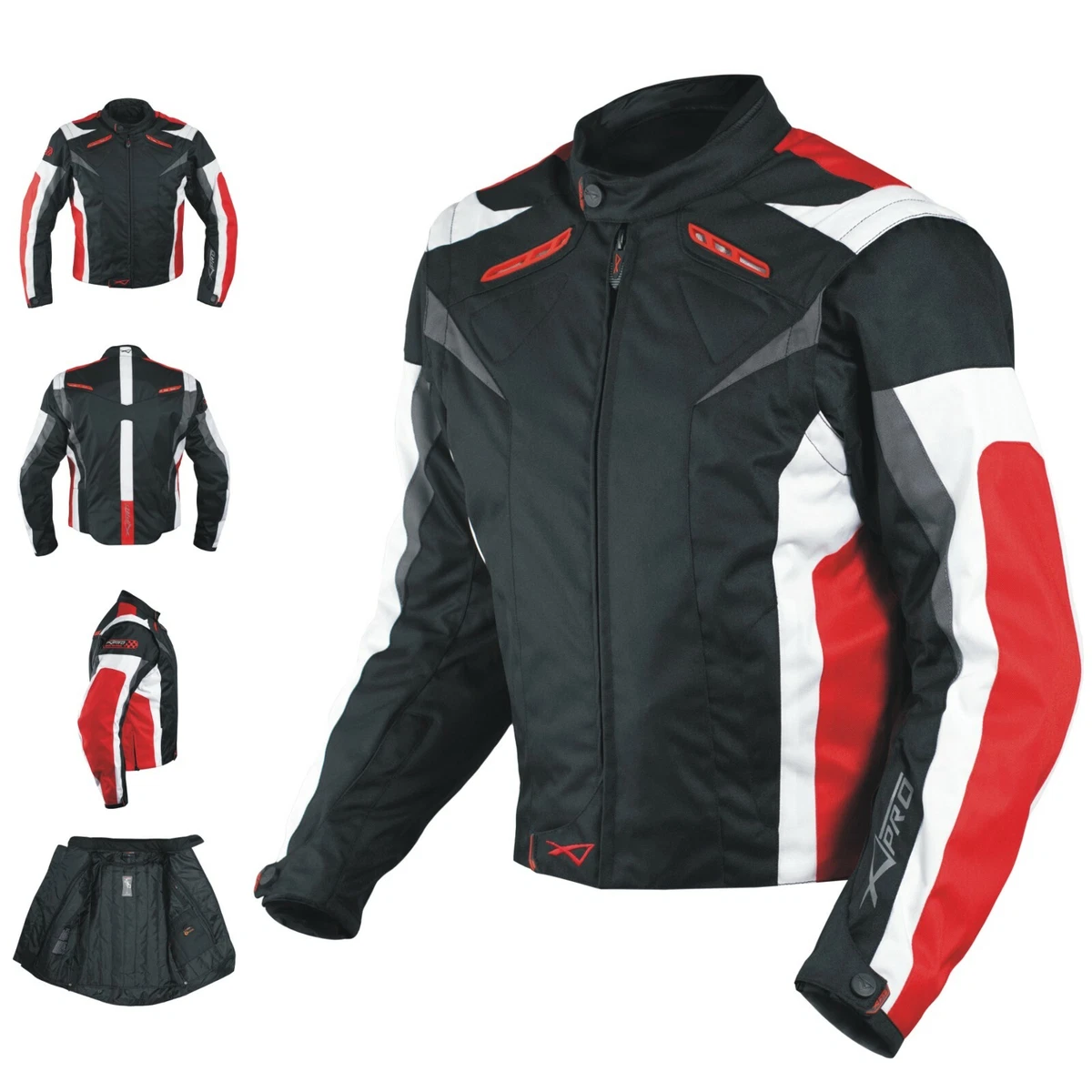 Texpeed Giacca da moto in pelle da uomo con protezioni - Motociclista