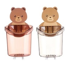 The Bear Wall Mounted Toothbrush and Paste Holder