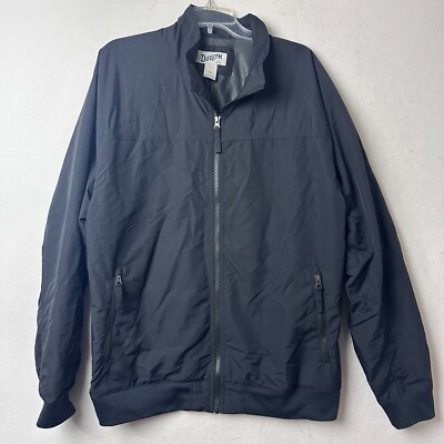 Duluth Trading Co Mens XL Black Nylon Full Zip Windbreaker Jacket Mesh Lined