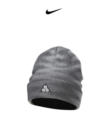 Nike ACG Peak Polyester Knit Beanie Gray 3M OSFM FJ6297-010 Men's Cuffed Silver 