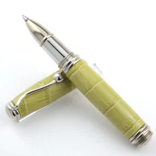 Jean Pierre Lepine Indigo Lime Leather Hide Rollerball Pen