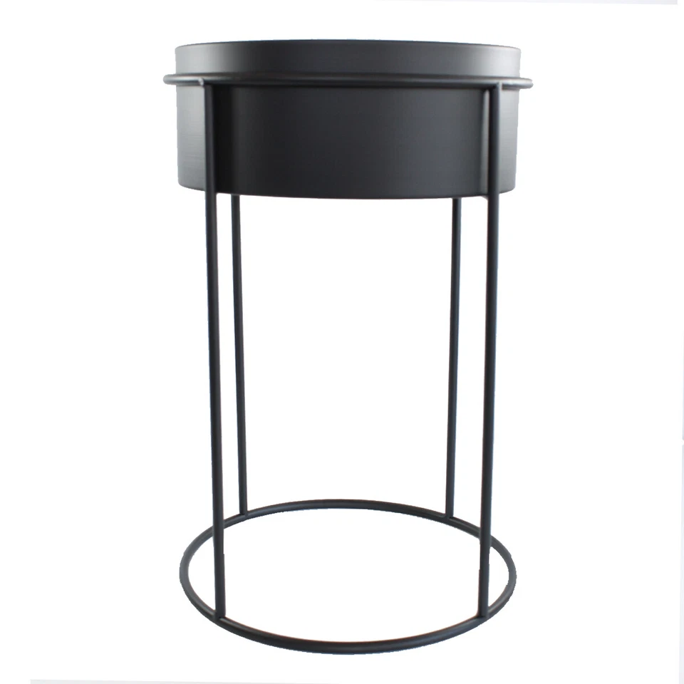 Blumenständer Metall 2er Set schwarz 32/42 cm Pflanztopf Blumenständer hoch - Bild 4 von 4