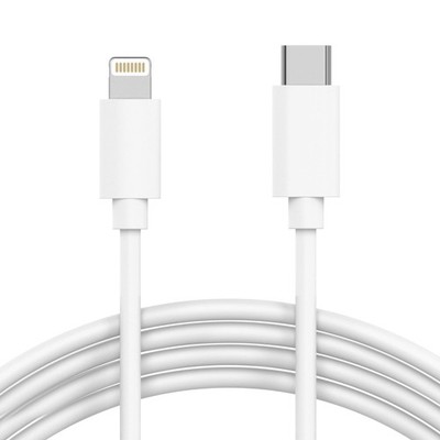 TalkWorks MFi USB-C Light-ning Cable Apple iPhone iPad AirPods 10ft White