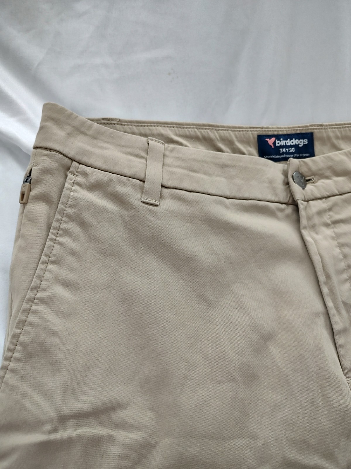 Bird Dogs Pants Mens 34x30 Khaki Straight Fit Performance Chino Stretch