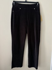 MICHAEL KORS STRAIGHT ANKLE PULL ON HIGH RISE BLACK PANTS SZ.M NEW