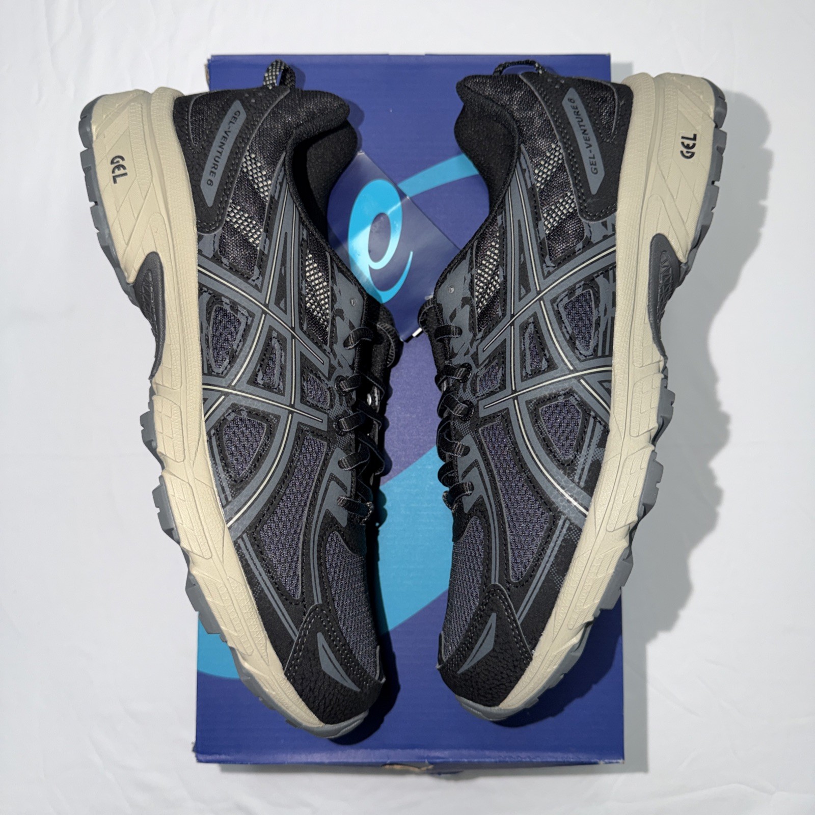 ASICS Men's Gel Venture 6 T7G1N Size 9 1/2 Black Gray Running Shoes thumbnail 6