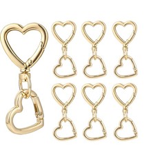12 Pcs Heart Swivel Spring Clasps  Metal Spring Key Chain Hook Clasps  Clip Han...