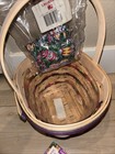 LONGABERGER 1996 EASTER BASKET Hand Woven WITH LINER, PLASTIC INSERT & TIE-ON — photo 5