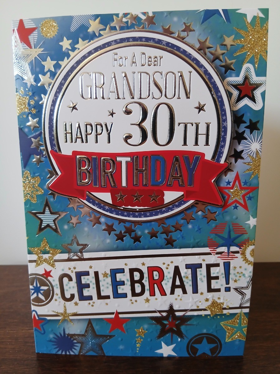 For A Special Grandson 30th Birthday. Age 30. 23x15cm