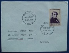 France, enveloppe premier jour n°949, Michelet, 1953