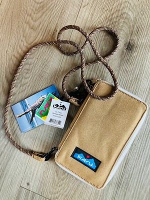 KAVU Go Time Wallet ~ Boho Beige Zip Around New With Tags Crossbody Strap 