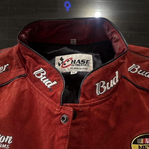 2004 Dale Earnhardt Jr Chase Athletics JH Design Red Leather Jacket Men 3XL READ - Picture 9 of 11