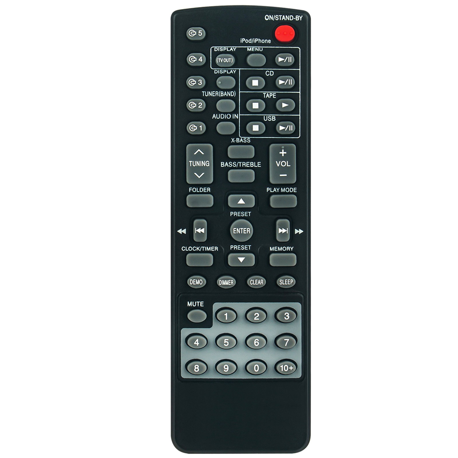 New RRMCGA255AWSA Replace Remote for Sharp Stereo System CD-