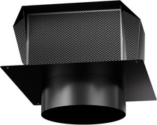 6  Roof Vent Cap w/ Damper  Side Vents Galvanized Steel Exhaust Cover Black