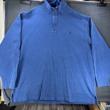Polo Ralph Lauren Pullover Long sleeve 1/4 Zip Sweater Blue Size 2XLT Tall