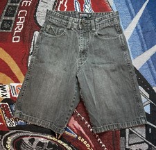 Vintage SouthPole Jean Shorts Baggy Y2K Size 30 Black/Charcoal Relax Fit 2
