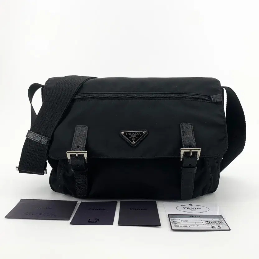 Prada Nylon Triangular Logo Messenger Crossbody Bag thumbnail 4