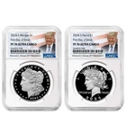2pc Set - 2024-S $1 Proof Morgan and Peace Silver Dollar NGC PF70UC FDI Trump