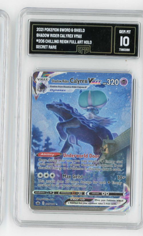 POKEMON SWORD & SHIELD CHILLING REIGN FULL ART/SHADOW RIDER CALYREX VMAX GM 10