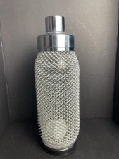 Merkuria Kovocas Vintage Mesh Covered Glass & Chrome Cocktail Shaker MCM Barware