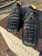 DAVID EDEN HORNBACK CROCODILE AND LIZARD MEN’S 11” D HANDMADE DRESS SHOES $475 