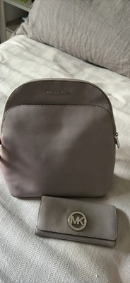 Michael Kors Women s Gray Backpack w/ Detachable Strap, MK Wallet, Pockets