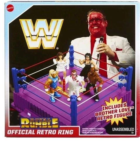 WWE WWF Retro Ring With Brother Love Hasbro Style Mattel WCW Royal Rumble