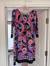 New Puccci Style Debnhams Paisley Swirl Purple  Shift Dress ,Size 10 RRP �45