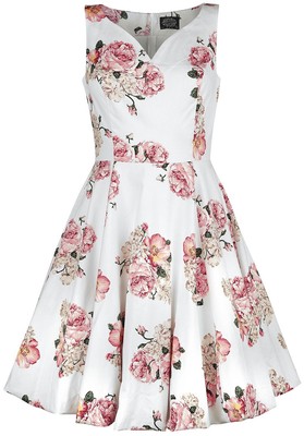 H&R London Mittellanges Kleid Damen Taraneh Swing Dress weiß/rosa