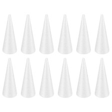 12-Pack Polystyrene Foam Cones, 7.68 x 3.03 Inch, DIY Arts, Crafts, Christmas